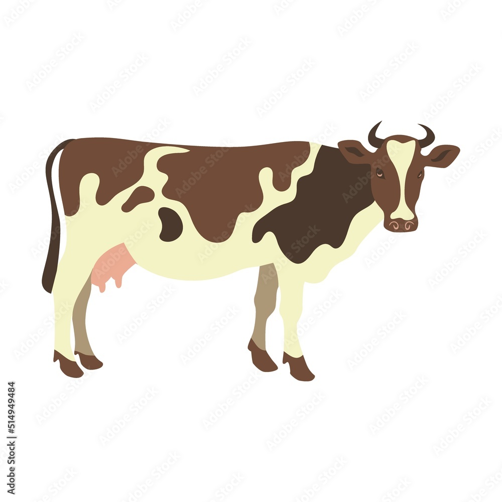 Domestic cow. Milk factory with automatic machines. Milk production stages set. Truck, grazing cows, milking machines, dairy products shop. For dairy Domestic cow. Milk factory with automatic machines. Milk production stages set. Truck, grazing cows, milking machines, dairy products shop. For dairy