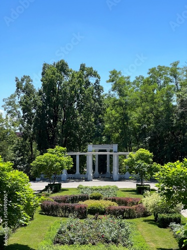 city park Krasnodar - summer sunny day, greenery. place for walking. interesting place in the city, architectural building