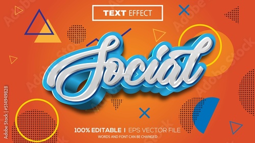 3D social text effect - Editable text effect