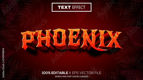 3D phoenix text effect - Editable text effect