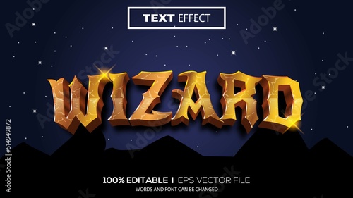 3D wizard text effect - Editable text effect
