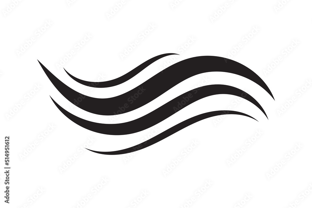 Sea icon wave illustration vector design. Ocean logo graphic element. Aqua symbol.