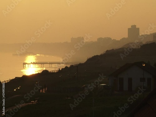 sunset over the city