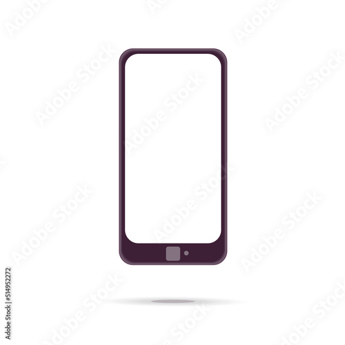 3d vector cartoon smartphone modern mockup design icon. Mobile phone with front view white screen. Use for mock up, presentation, information, app, advertisement, social media.