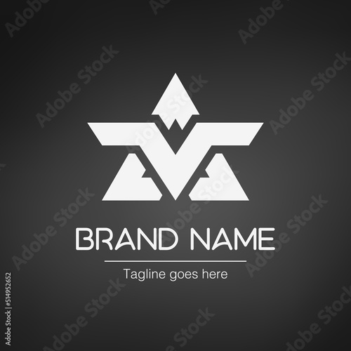 Geometric initial AV logo template. Corporate letters. Stock vector illustration isolated on white background.