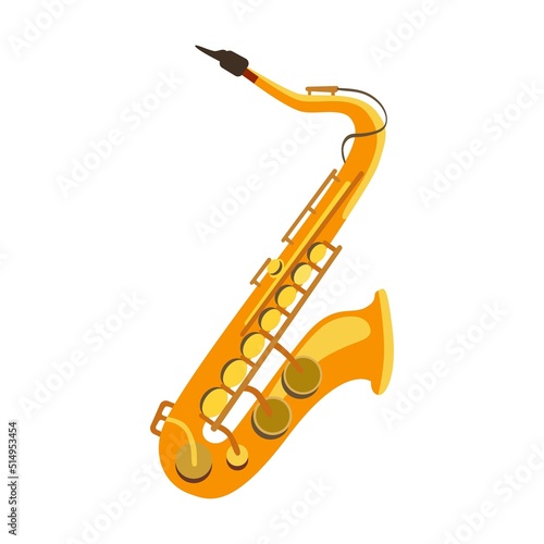 Musical saxophone instrument. Accordion, saxophone, violin, digital piano, speaker. Can be used for music band, concert, ethnic festival