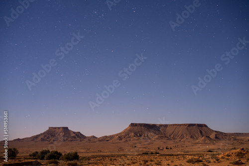 Some views of south Dahar by night -south Tunisia -tatouine governorate - Tunisia