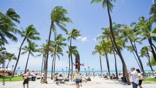 Time lapse of Waikiki beach Honolulu Hawaii