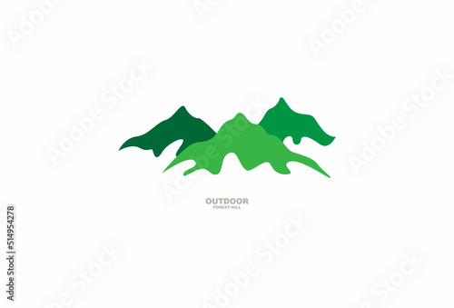 colorful abstract green mount or hill logo design vector graphic symbol icon illustration creative idea