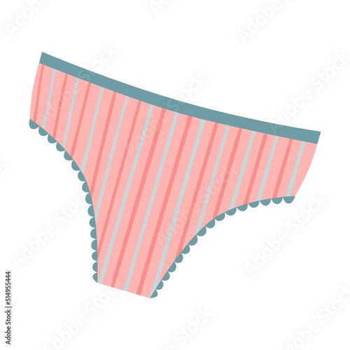 Female underwear flat icon. Girl periods calendar, pads, uterus and tampons vector illustration. Hygiene, PMS and menstruation