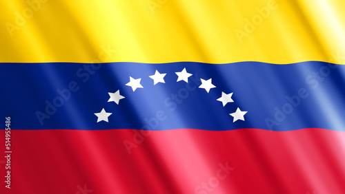 national flag of Venezuela in smooth fabric textured.