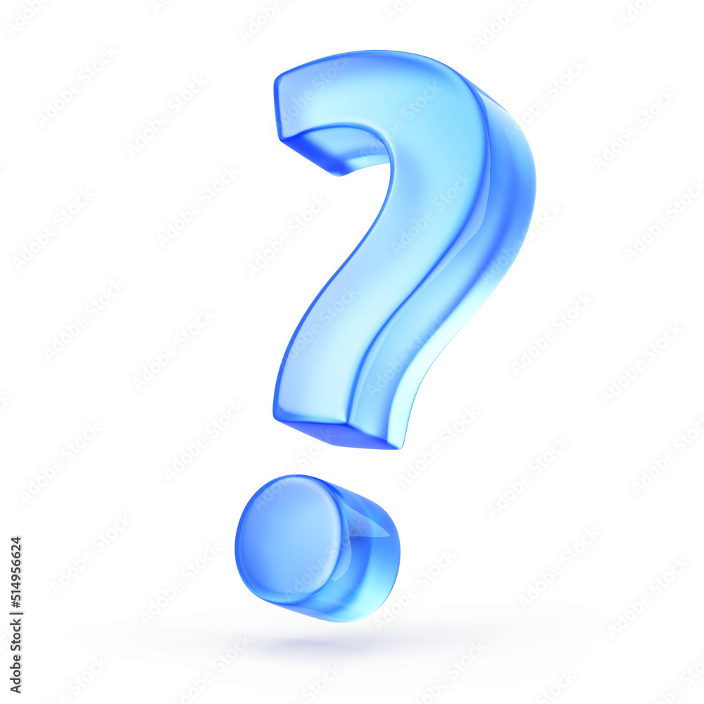 Blue question mark isolated on white - 3d rendering Blue question mark isolated on white - 3d rendering