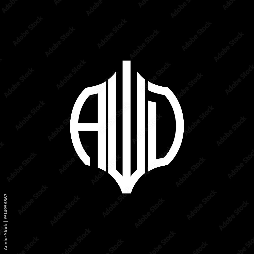 AWD letter logo. AWD best black ground vector image. AWD Monogram logo