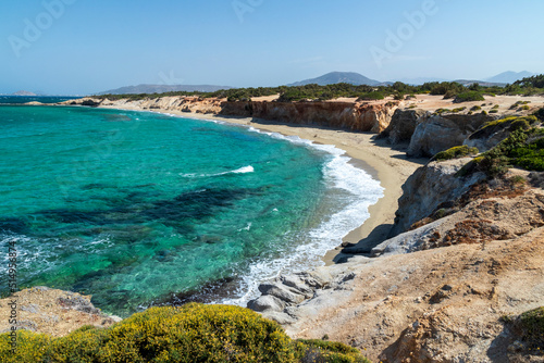 Seascape and beach at Aliko in Naxos island. Cyclades Greece. © jefwod
