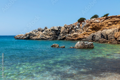 Fototapeta Naklejka Na Ścianę i Meble -  Seascape and beach at Aliko in Naxos island. Cyclades Greece.