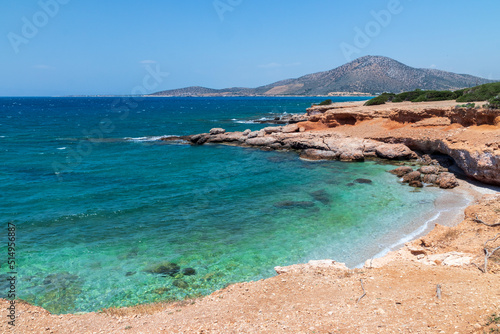 Seascape and beach at Aliko in Naxos island. Cyclades Greece.