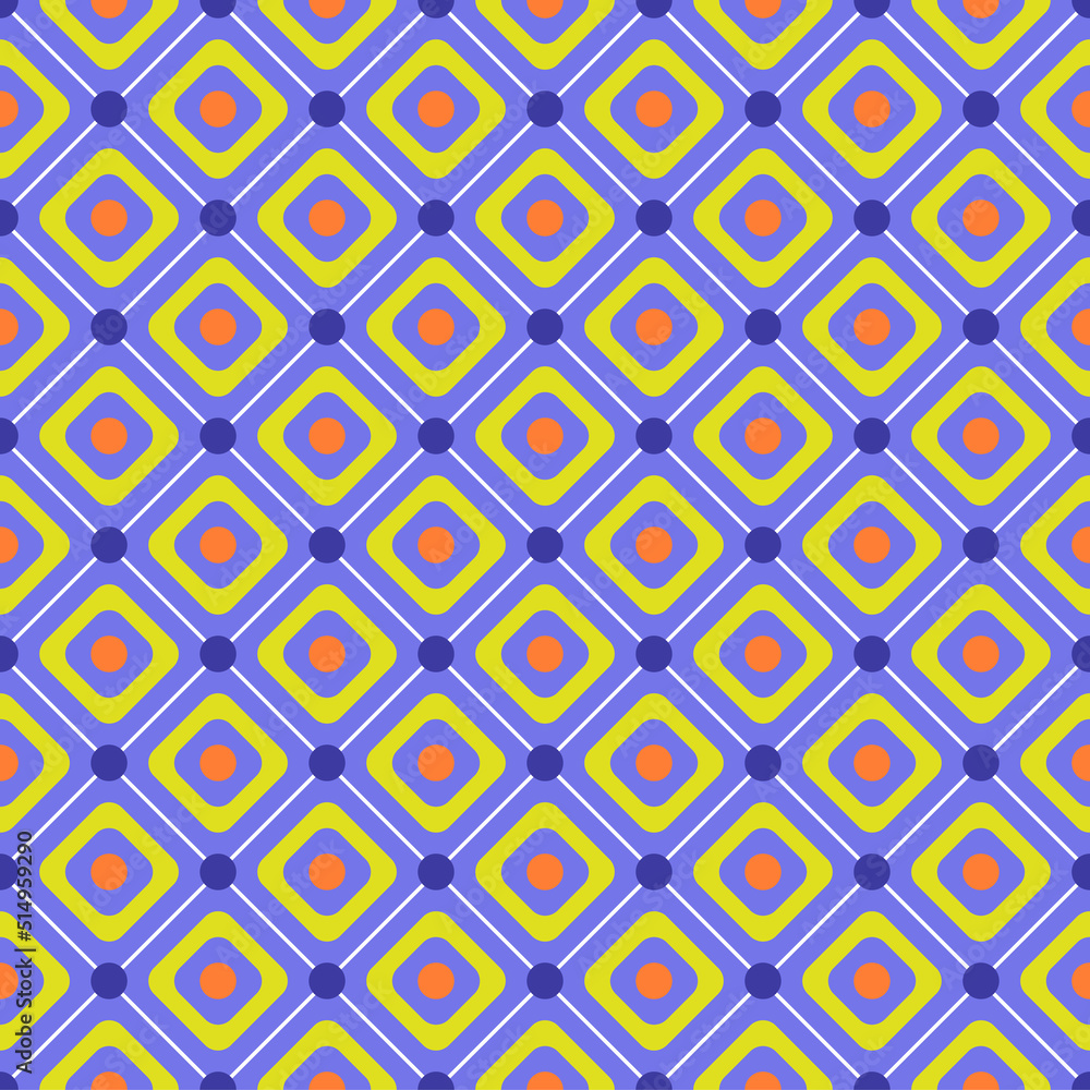 Retro geometric element seamless pattern background.