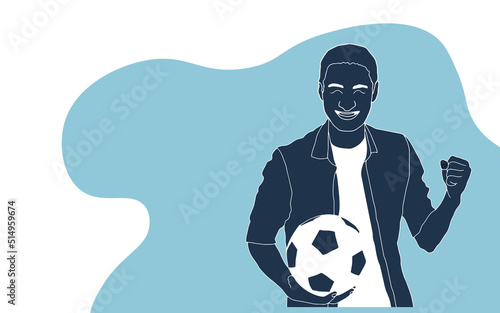The evil asian soccer player threatens with his hand. Angry football player. Negative Emotions. Bad Days. Bad Mood Stressful men