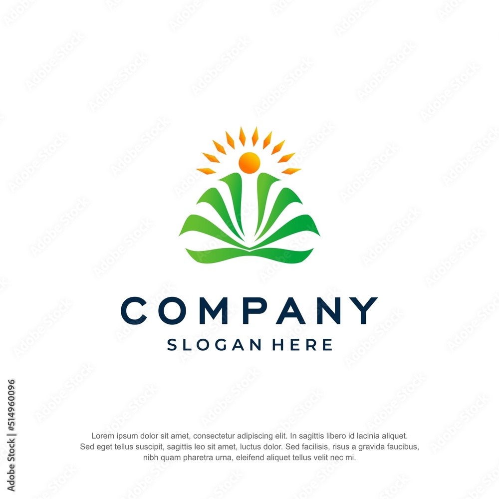 Obraz premium budha logo with sun premium vector
