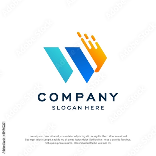 data logo letter w premium vector