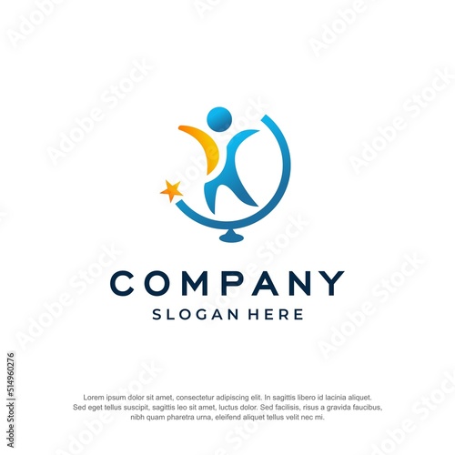 global student logo premium vector