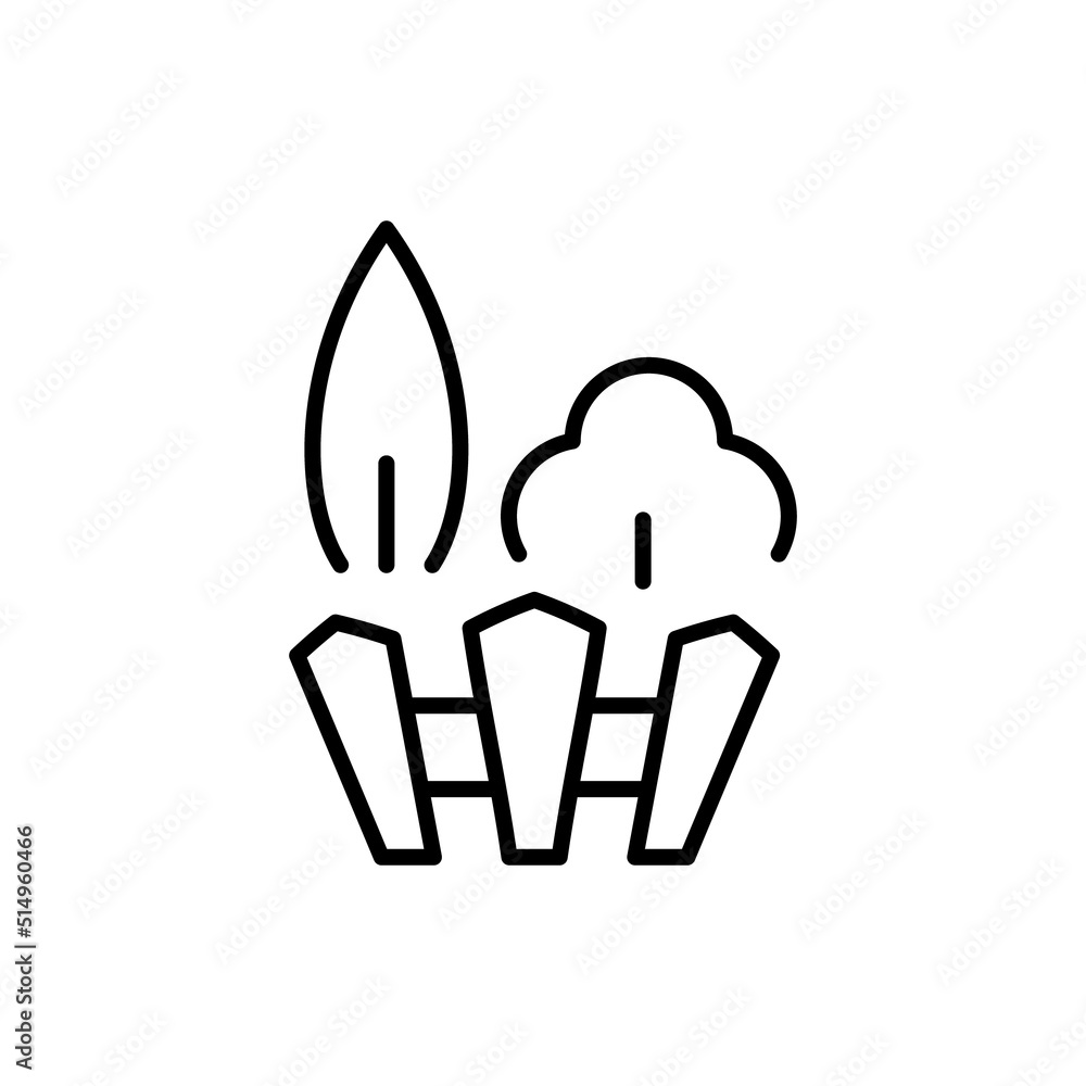 fence icon, yard icons vector, sign, symbol, logo, illustration, editable stroke, design style isolated on white linear