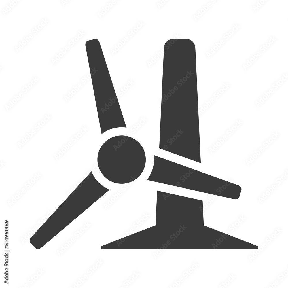Damaged wind turbine glyph icon isolated on white background.Vector illustration. Damaged wind turbine glyph icon isolated on white background.Vector illustration.