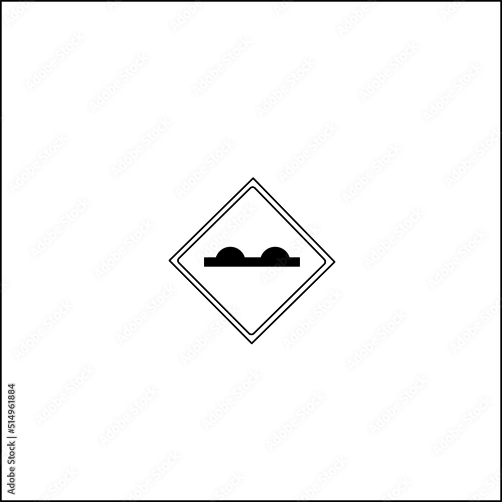 hilly road sign on white background hilly road sign on white background