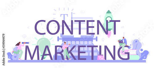 Content marketing typographic header. Copywriter writing texts for business