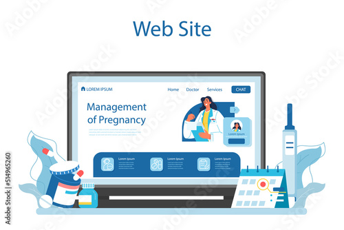 Obstetrician online service or platform. Gynecologist doctor examining