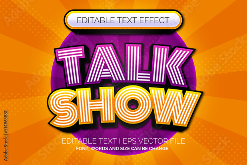 happy text effect, editable talk show text style 