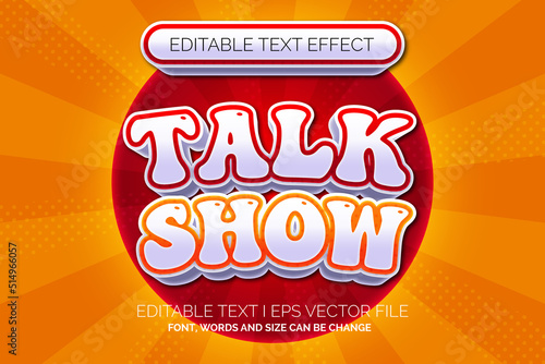 retro text effect, editable talk show text style 