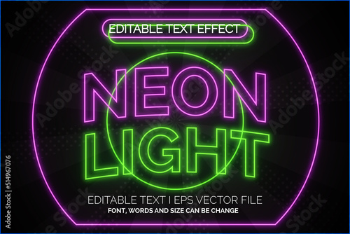 unique neon light text effect