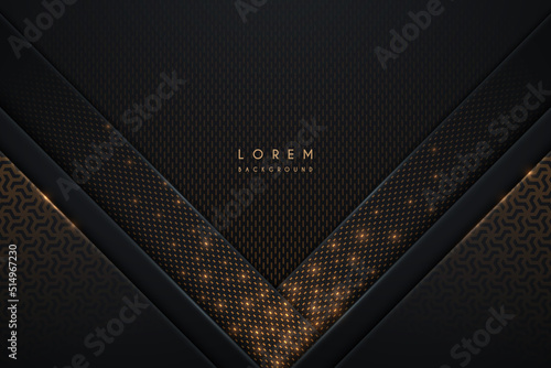 Abstract black and gold luxury textured background