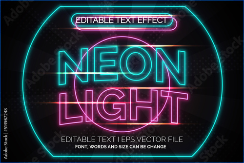 neon light text effect