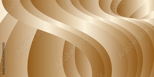 Gradient waves with silk gold glitter. Abstract cover design, banner, background