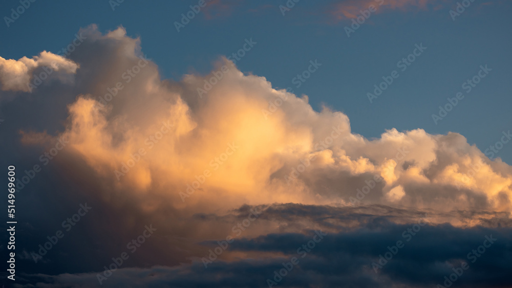 Different types of clouds at sunset