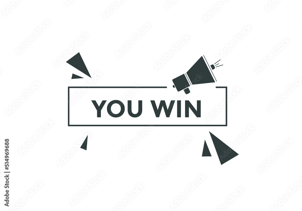 You win speech bubble. label sign template. Banner marketing advertising.
You win speech bubble. label sign template. Banner marketing advertising.