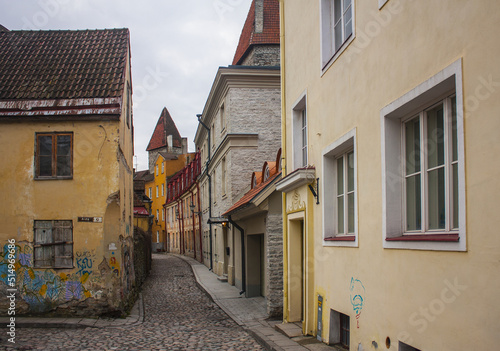 Vintage historic building in the Old town of Tallinn, Estonia  © Lindasky76