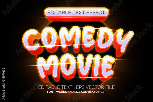 comedy text effect, editable movie logo text style 