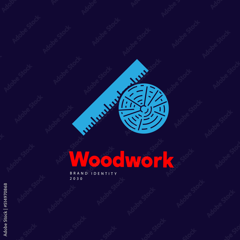 Woodwork emblem. Design element. Woodwork emblem. Design element.