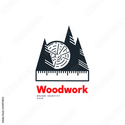 Woodwork emblem. Design element.