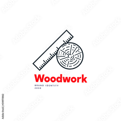 Woodwork emblem. Design element.