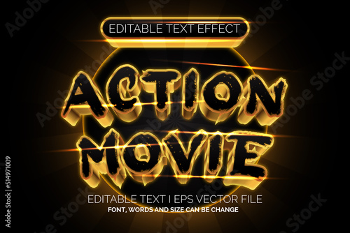 golden black luxury action movie text effect