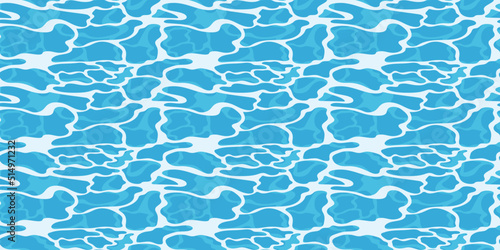 Waves of blue water. A template with a pool of water. Abstract swimming pool background. The bottom of the pool. Water in the pool. Summer background. Vector.