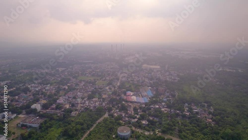 Aerial view of an Industrial city in India photo