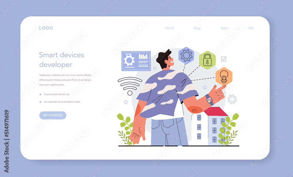 Internet of things development web banner or landing page Internet of things development web banner or landing page