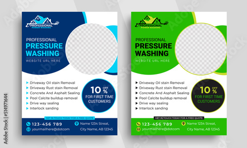 advertising Pressure Washing and Power Washing Flyer Template, window washing flyer Deck,