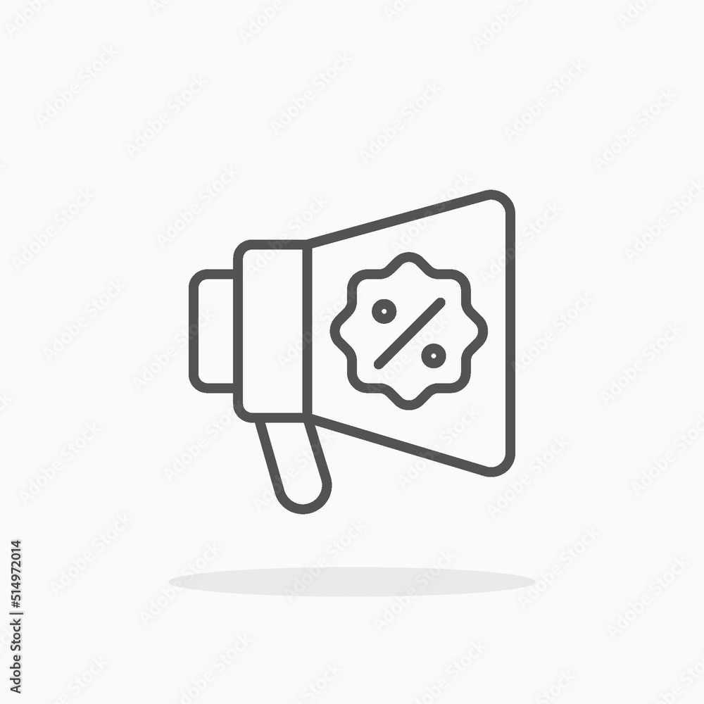 Discount Promotion line icon. Editable stroke and pixel perfect. Can be used for digital product, presentation, print design and more. Discount Promotion line icon. Editable stroke and pixel perfect. Can be used for digital product, presentation, print design and more.