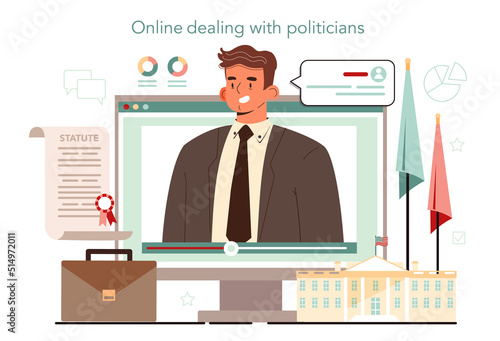Lobbyist online service or platform. Professional pr specialist